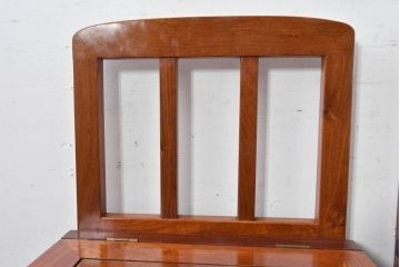中古　民芸家具　花梨(カリン)材　収納付き囲炉裏チェア2脚セット(椅子、ダイニングチェア、板座チェア)(R-070314)