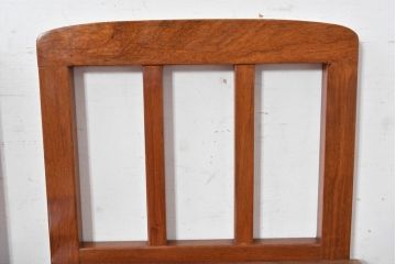 中古　民芸家具　花梨(カリン)材　収納付き囲炉裏チェア2脚セット(椅子、ダイニングチェア、板座チェア)(R-070314)