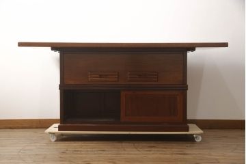 中古　民芸家具　趣ある佇まいが目を引く囲炉裏テーブル(木製火鉢、長火鉢、ダイニングテーブル、4人掛け、6人掛け)(R-070315)