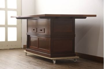 中古　民芸家具　趣ある佇まいが目を引く囲炉裏テーブル(木製火鉢、長火鉢、ダイニングテーブル、4人掛け、6人掛け)(R-070315)