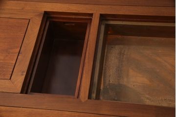 中古　民芸家具　趣ある佇まいが目を引く囲炉裏テーブル(木製火鉢、長火鉢、ダイニングテーブル、4人掛け、6人掛け)(R-070315)