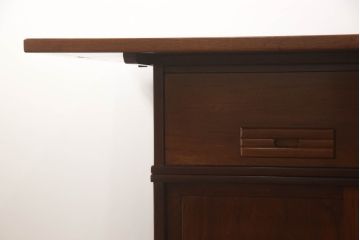 中古　民芸家具　趣ある佇まいが目を引く囲炉裏テーブル(木製火鉢、長火鉢、ダイニングテーブル、4人掛け、6人掛け)(R-070315)