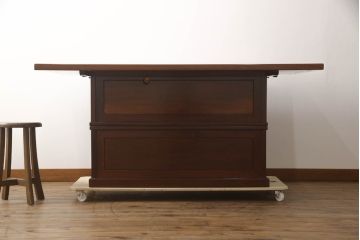 中古　民芸家具　趣ある佇まいが目を引く囲炉裏テーブル(木製火鉢、長火鉢、ダイニングテーブル、4人掛け、6人掛け)(R-070315)