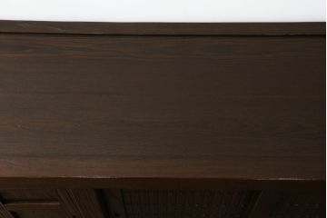 和製ビンテージ　幅1500ミリの希少サイズ　浮造り仕上げのアンティーク調水屋箪笥サイドボード(和風食器棚、和風サイドキャビネット、収納棚、戸棚、時代箪笥、茶箪笥、テレビ台、テレビボード、ヴィンテージ)(R-070319)