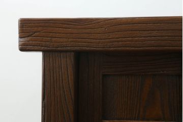 和製ビンテージ　幅1500ミリの希少サイズ　浮造り仕上げのアンティーク調水屋箪笥サイドボード(和風食器棚、和風サイドキャビネット、収納棚、戸棚、時代箪笥、茶箪笥、テレビ台、テレビボード、ヴィンテージ)(R-070319)