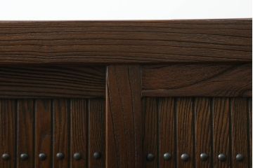 和製ビンテージ　幅1500ミリの希少サイズ　浮造り仕上げのアンティーク調水屋箪笥サイドボード(和風食器棚、和風サイドキャビネット、収納棚、戸棚、時代箪笥、茶箪笥、テレビ台、テレビボード、ヴィンテージ)(R-070319)