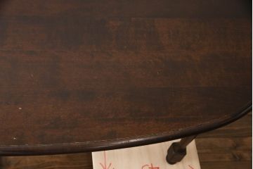 中古　北海道民芸家具　希少な絶版品!　#475　深みのある色合いが美しいダイニングテーブル(食卓、オーバルテーブル、楕円、4人掛け、6人掛け)(R-070321)