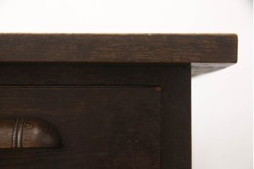 和製アンティーク　ナラ材　どっしりとした佇まいの組立式両袖机(ニーホールデスク、ワークデスク、オフィスデスク、在宅ワーク、在宅用)(R-070322)