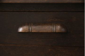 和製アンティーク　ナラ材　どっしりとした佇まいの組立式両袖机(ニーホールデスク、ワークデスク、オフィスデスク、在宅ワーク、在宅用)(R-070322)