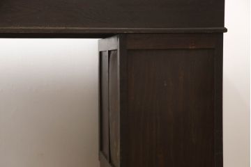 和製アンティーク　ナラ材　どっしりとした佇まいの組立式両袖机(ニーホールデスク、ワークデスク、オフィスデスク、在宅ワーク、在宅用)(R-070322)