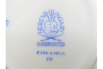 ヘレンド　ハンガリー　HEREND HVNGARY　ヴィクトリアブーケ　ハート形　華やかな雰囲気が素敵な透かしボンボン入れ&トレイ(HUNGARY、トレー、小物入れ、菓子器、洋食器)(R-070337)