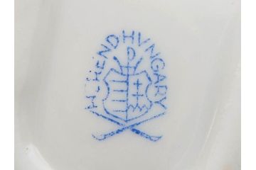 ヘレンド　ハンガリー　HEREND HVNGARY　ヴィクトリアブーケ　ハート形　華やかな雰囲気が素敵な透かしボンボン入れ&トレイ(HUNGARY、トレー、小物入れ、菓子器、洋食器)(R-070337)