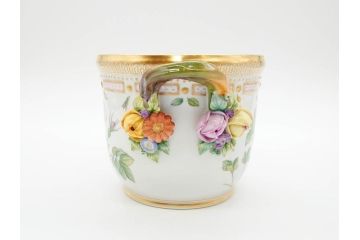 デンマーク　ROYAL COPENHAGEN(ロイヤルコペンハーゲン)　最高峰コレクション　フローラダニカ　多彩な花たちが煌びやかな印象を与えるワインクーラー(洋食器)(R-070340)