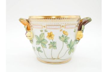 デンマーク　ROYAL COPENHAGEN(ロイヤルコペンハーゲン)　最高峰コレクション　フローラダニカ　多彩な花たちが煌びやかな印象を与えるワインクーラー(洋食器)(R-070340)
