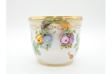デンマーク　ROYAL COPENHAGEN(ロイヤルコペンハーゲン)　最高峰コレクション　フローラダニカ　多彩な花たちが煌びやかな印象を与えるワインクーラー(洋食器)(R-070340)