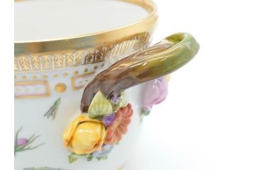 デンマーク　ROYAL COPENHAGEN(ロイヤルコペンハーゲン)　最高峰コレクション　フローラダニカ　多彩な花たちが煌びやかな印象を与えるワインクーラー(洋食器)(R-070340)