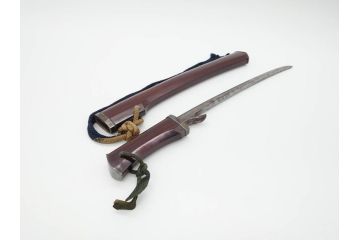 江戸期　楠多門兵行正成?　全長430mm　兜割(武具、在銘、鉄地、鉢割)(R-070342)