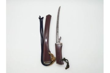 江戸期　楠多門兵行正成?　全長430mm　兜割(武具、在銘、鉄地、鉢割)(R-070342)