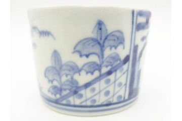 江戸後期　伊万里　染付　柔らかい印象のそば猪口2客セット(和食器、湯呑み、湯のみ、蕎麦猪口)(R-070344)