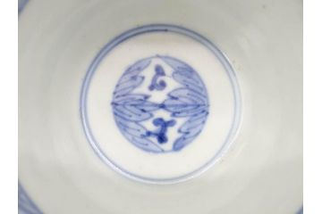 江戸後期　伊万里　染付　柔らかい印象のそば猪口2客セット(和食器、湯呑み、湯のみ、蕎麦猪口)(R-070344)
