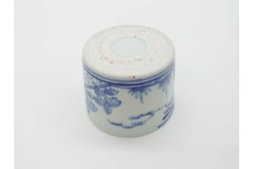 江戸後期　伊万里　染付　柔らかい印象のそば猪口2客セット(和食器、湯呑み、湯のみ、蕎麦猪口)(R-070344)