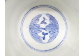 江戸後期　伊万里　染付　柔らかい印象のそば猪口2客セット(和食器、湯呑み、湯のみ、蕎麦猪口)(R-070345)