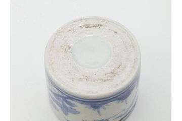 江戸後期　伊万里　染付　柔らかい印象のそば猪口2客セット(和食器、湯呑み、湯のみ、蕎麦猪口)(R-070345)