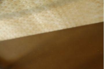 イギリスアンティーク　猫脚が目を引くハーフムーンキャビネット(サイドキャビネット、ガラスケース、ショーケース、飾り棚、戸棚、収納棚、コンソールテーブル、半円、英国)(R-070356)