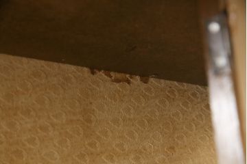 イギリスアンティーク　猫脚が目を引くハーフムーンキャビネット(サイドキャビネット、ガラスケース、ショーケース、飾り棚、戸棚、収納棚、コンソールテーブル、半円、英国)(R-070356)