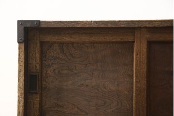 和製アンティーク　桐材と欅(ケヤキ)材　古い木の風合いが魅力のシンプルな二本松小箪笥(二本松箪笥、時代箪笥、収納箪笥、和タンス、桐たんす、戸棚)(R-070358)