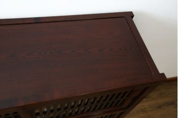 中古　栗材　上質な和の空間を演出する水屋箪笥(食器棚、茶箪笥、戸棚、収納棚、キャビネット)(R-070360)