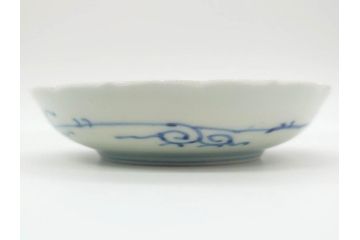 江戸期　古伊万里　染付　線描　松竹梅文　3.6寸　約11cm　爽やかな色合いが素敵な小皿5枚セット(和食器、和皿、三寸六分)(R-070391)