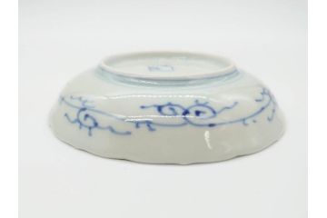 江戸期　古伊万里　染付　線描　松竹梅文　3.6寸　約11cm　爽やかな色合いが素敵な小皿5枚セット(和食器、和皿、三寸六分)(R-070391)
