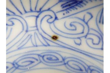 江戸期　古伊万里　染付　線描　松竹梅文　3.6寸　約11cm　爽やかな色合いが素敵な小皿5枚セット(和食器、和皿、三寸六分)(R-070393)