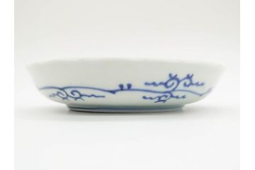 江戸期　古伊万里　染付　松竹梅文　5.1寸　約16cm　繊細に描かれた線描が美しい中皿3枚セット(和食器、和皿、五寸一分)(R-070396)