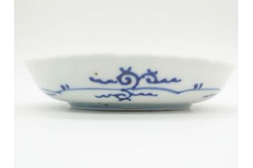 江戸期　古伊万里　染付　松竹梅文　5.1寸　約16cm　繊細に描かれた線描が美しい中皿3枚セット(和食器、和皿、五寸一分)(R-070396)