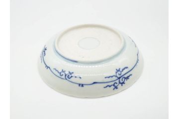 江戸期　古伊万里　染付　松竹梅文　5.1寸　約16cm　繊細に描かれた線描が美しい中皿5枚セット(和食器、和皿、五寸一分)(R-070397)