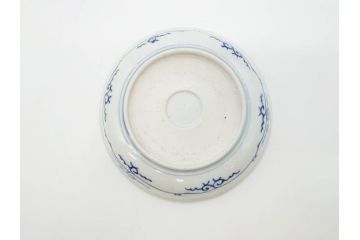 江戸期　古伊万里　染付　松竹梅文　5.1寸　約16cm　繊細に描かれた線描が美しい中皿5枚セット(和食器、和皿、五寸一分)(R-070397)