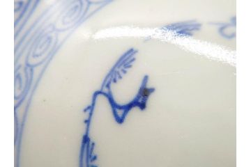 江戸期　古伊万里　染付　松竹梅文　5.1寸　約16cm　繊細に描かれた線描が美しい中皿5枚セット(和食器、和皿、五寸一分)(R-070397)