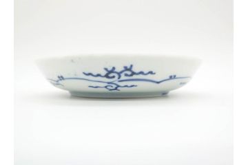 江戸期　古伊万里　染付　松竹梅文　5.1寸　約16cm　繊細に描かれた線描が美しい中皿5枚セット(和食器、和皿、五寸一分)(R-070398)