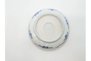 江戸期　古伊万里　染付　松竹梅文　5.1寸　約16cm　繊細に描かれた線描が美しい中皿5枚セット(和食器、和皿、五寸一分)(R-070398)