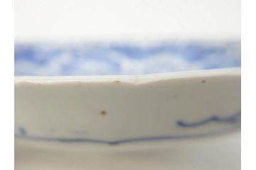 江戸期　古伊万里　染付　松竹梅文　5.1寸　約16cm　繊細に描かれた線描が美しい中皿5枚セット(和食器、和皿、五寸一分)(R-070398)