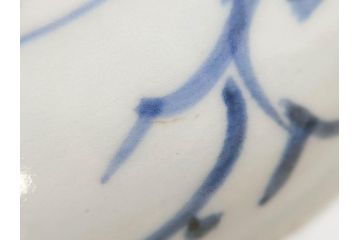 江戸期　古伊万里　染付　栗図　7.4寸　約23cm　藍色の濃淡が魅力的な中皿3枚セット(和食器、和皿、七寸四分)(R-070399)
