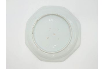江戸期　上手物　古伊万里　染付　花鳥文　約22cm　7寸　美しい意匠が目を惹く八角皿2枚セット(七寸、中皿、和皿、和食器)(R-070401)