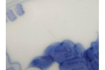 江戸期　上手物　古伊万里　染付　花鳥文　約22cm　7寸　美しい意匠が目を惹く八角皿2枚セット(七寸、中皿、和皿、和食器)(R-070401)
