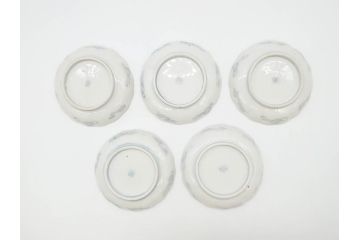 幕末　古伊万里　金彩　色絵　約12cm　3.8寸　煌びやかな絵付けが素敵な小皿5枚セット(獅子、松竹、和食器、深皿、和皿、三寸八分)(R-070406)
