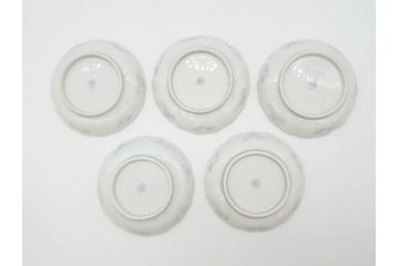 幕末　古伊万里　金彩　色絵　約12cm　3.8寸　煌びやかな絵付けが素敵な小皿5枚セット(獅子、松竹、和食器、深皿、和皿、三寸八分)(R-070408)
