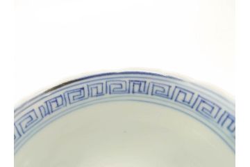 江戸期　古伊万里　染付　線描　松竹梅文　繊細なデザインと清涼感溢れるそば猪口5客セット(蕎麦猪口、湯呑、湯のみ、和食器)(R-070411)