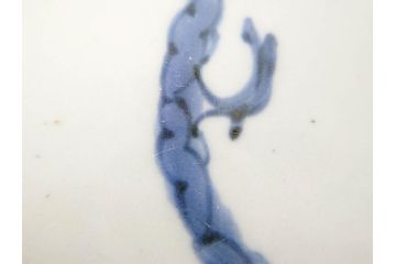 江戸期　古伊万里　染付　松竹梅文　約19cm　6.3寸　落ち着きのある雰囲気と松竹梅のデザインが素敵な中皿6枚セット(和皿、和食器、六寸三分)(R-070413)