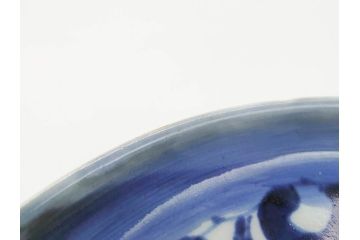 江戸期　古伊万里　染付　栗図　7.4寸　約23cm　藍色の濃淡が魅力的な中皿3枚セット(和食器、和皿、七寸四分)(R-070414)